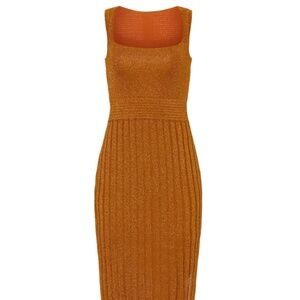Esteban Cortazar Collective Midi Shimmer Knit Dress, S